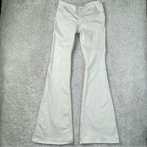 Free People Flare Jeans Womens 28 Bell Bottoms Pull On White Stretchy Denim Boho